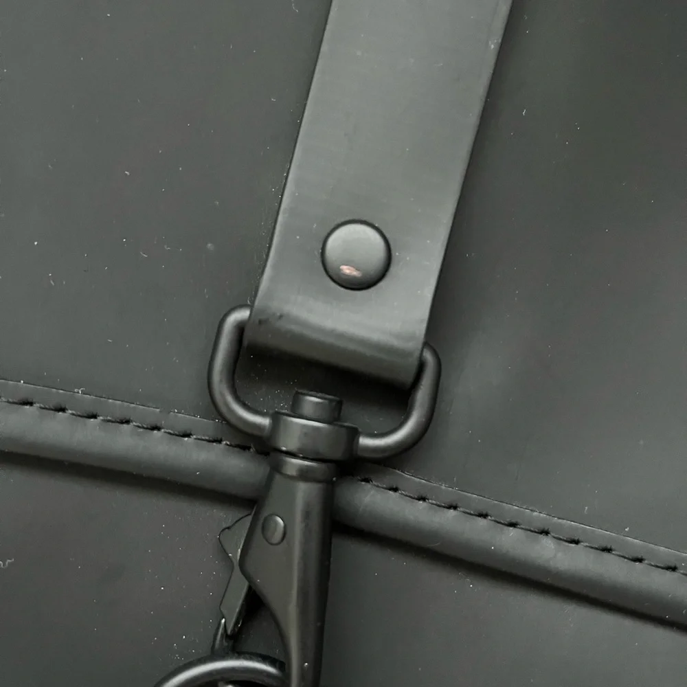 Rains Black Waterproof Roll-Top Backpack